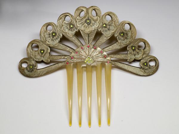 Peigne Art Nouveau à strass (2)