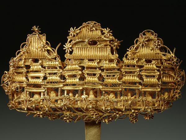 Épingle chinoise en filigrané d'or (4)