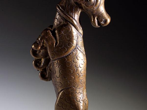 Indian hair-drying fork, antelope pattern (2)