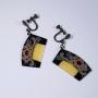 Earings, Japanese kushi comb motif. Earings, Japanese kushi comb motif.